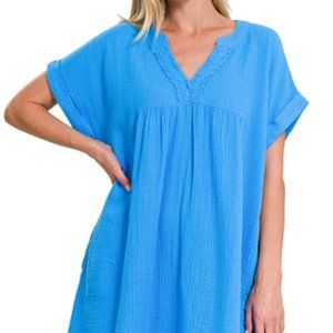 Zenana Woven Crinkle Gauze Long Skirts